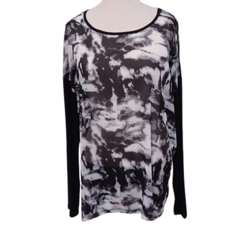 Buffalo by David Bitton Sheer Front "Teresa" Long Sleeve Pull On Top- Sz. Med